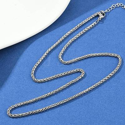 304 Stainless Steel Wheat Chains Necklaces for Unisex NJEW-K395-01B-P-1