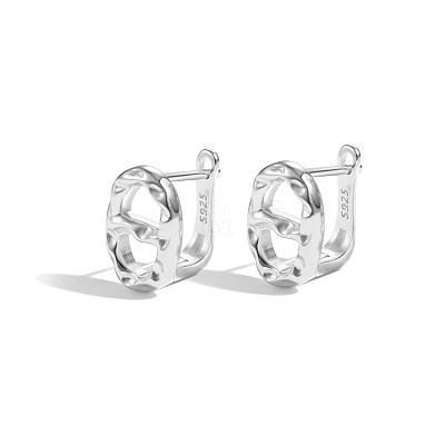 S925 Sterling Silver Hoop Earrings EJEW-M241-04-1