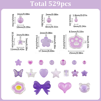 Opaque & Transparent Acrylic Beads Kits MACR-SP0001-48C-1