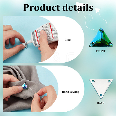 160Pcs 8 Style Green Series Sew on Rhinestone RESI-PH0002-04A-1