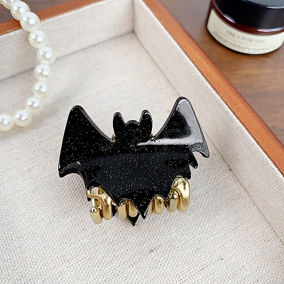 Halloween Bat Acrylic and Matal Claw Hair Clips LS-PW-WG8B4AB-01-1