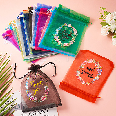 28Pcs 14 Colors Organza Drawstring Bags OP-TA0001-12A-1