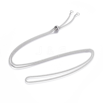 Non-Tarnish Adjustable 201 Stainless Steel Slider Necklaces X-NJEW-L156-001P-1