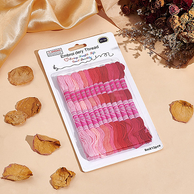 12 Skeins 6-Ply Polycotton(Polyester Cotton) Embroidery Floss DIY-CY0002-94E-1