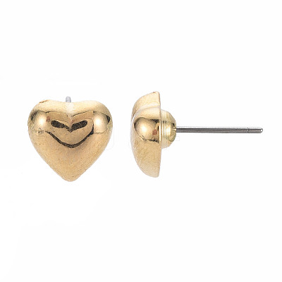 Heart Stud Earrings for Women EJEW-S213-02B-01G-RS-1
