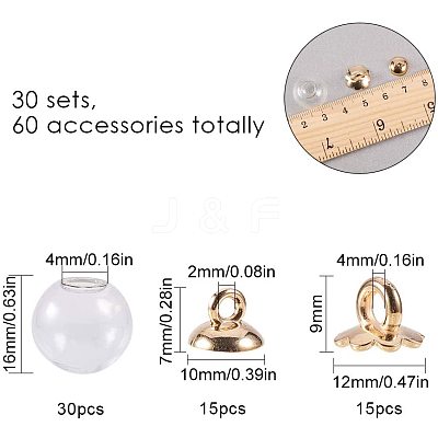 Glass Bottle Pendant Makings Sets DIY-PH0020-47LG-1