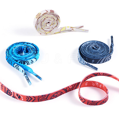 4 Pairs 4 Colors Flower Pattern Polyester Shoelaces FIND-TA0010-30-1