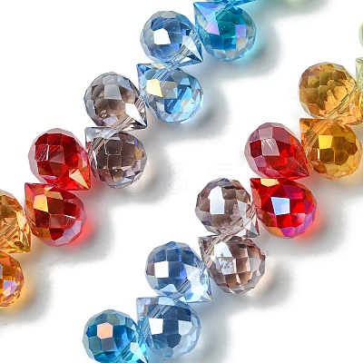 Transparent Electroplate Glass Beads Strands GLAA-K064-07A-1