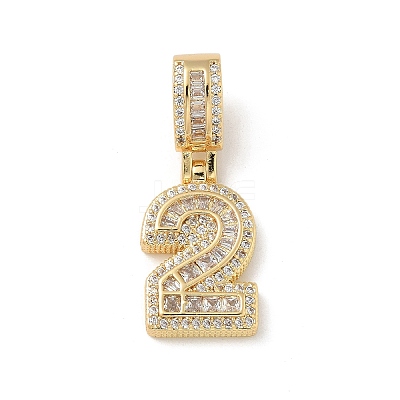 Brass Clear Cubic Zirconia European Dangle Charms LS-KK-R003-01G-02-1