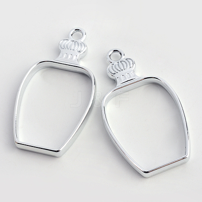 Rack Plating Alloy Bottle Open Back Bezel Pendants PALLOY-S047-31D-FF-1