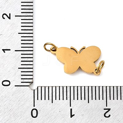 304 Stainless Steel Enamel Butterfly Connector Charms STAS-B093-24G-1