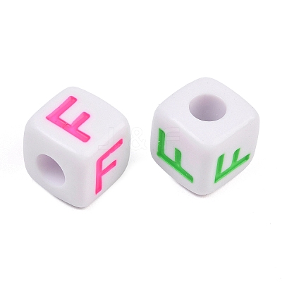 Opaque Acrylic Enamel European Beads AC-ACBA1794-04F-1
