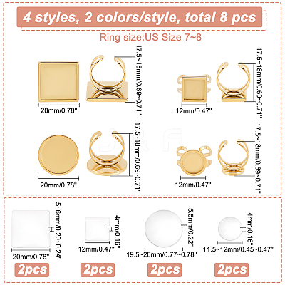 DIY Blank Dome Cuff Ring Making Kit DIY-DC0001-60-1