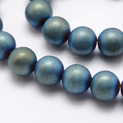 Electroplate Non-magnetic Synthetic Hematite Beads Strands G-R363-6mm-06-1