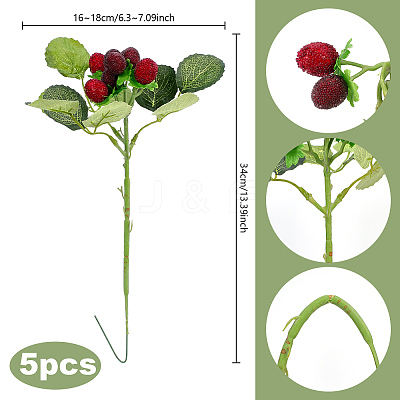 5Pcs Plastic Simulation Fruit DJEW-PH0001-88-1
