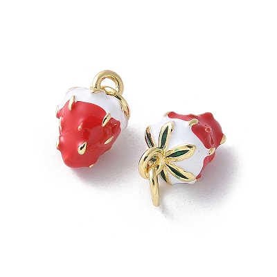 Brass Enamel Charms KK-D336-06G-03-1