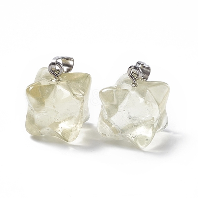 Natural Lemon Quartz Pendants G-C002-02F-1