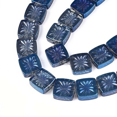 Electroplate Transparent Glass Beads Strands EGLA-N017-03E-1