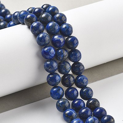 Natural Lapis Lazuli Beads Strands G-P348-01-8mm-1
