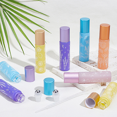 10Pcs 5 Colors Glass Roller Ball Bottles CON-GF0001-21-1