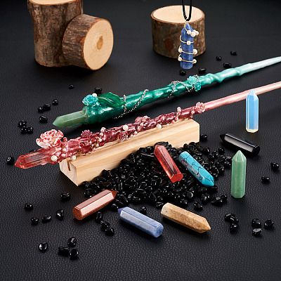 8Pcs 8 Style Natural Pointed Beads G-FW0001-26-1