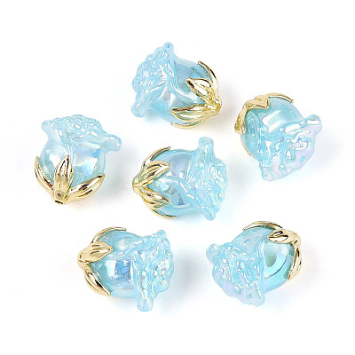 UV Plating Opaque Acrylic Beads MACR-C029-06A-03-1