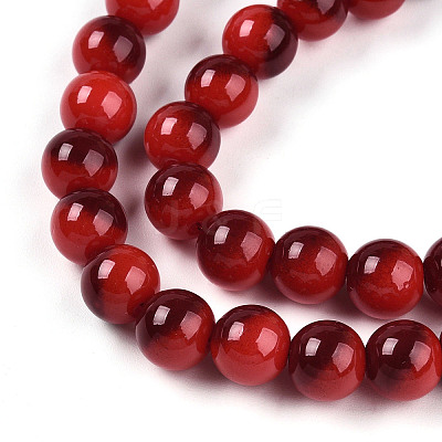 Baking Paint Glass Beads Strands DGLA-N012-8mm-10-1