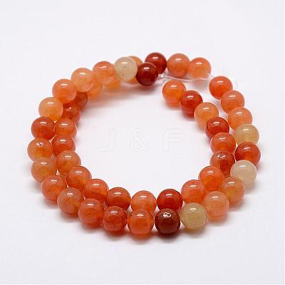 Natural Red Aventurine Bead Strands G-P257-02-8mm-1