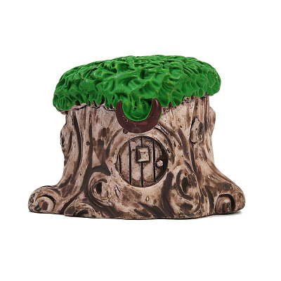 Artificial Tree House Resin Display Decorations DJEW-S002-02B-1