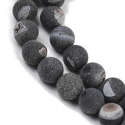 Natural Druzy Agate Beads Strands G-NH0024-A01-10mm-1