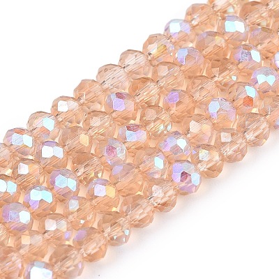 Electroplate Glass Beads Strands EGLA-A044-T3mm-L20-1
