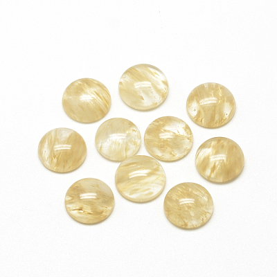 Watermelon Stone Glass Cabochons X-G-R416-8mm-39-1