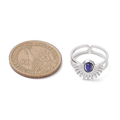 Natural White Jade & Amethyst & Lapis Lazuli & Tiger Eye 7 African Turquoise Finger Ring RJEW-JR00767-02-1