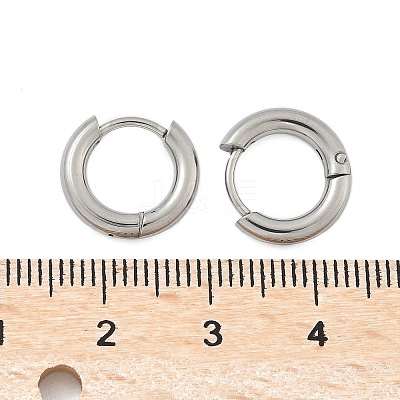 Tarnish Resistant 304 Stainless Steel Huggie Hoop Earrings EJEW-F111B-13mm-P-1