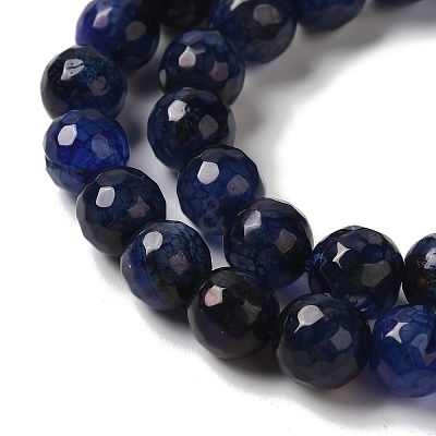 Dyed & Heated Natural Dragon Veins Agate Beads Strands G-P539-A01-11-1