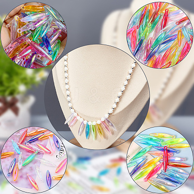 220pcs 11 colors Opaque Acrylic Pendants SACR-AR0001-11-1