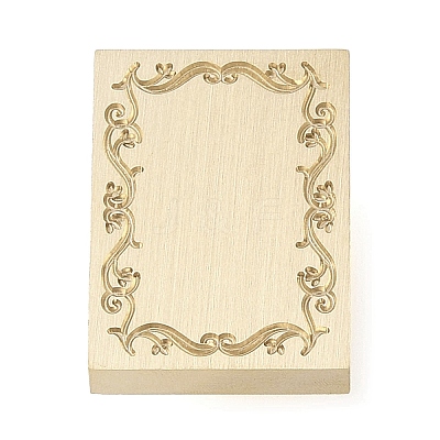 Rectangle Flower Frame Brass Stamp Heads LS-AJEW-M037-04G-02-1