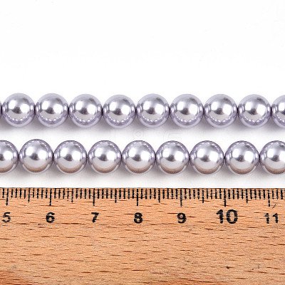 Baking Paint Pearlized Glass Pearl Bead Strands HY-N002-8mm-A04-1