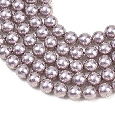 Frosted Glass Pearl Beads Strands GLAA-A044-08A-11-1