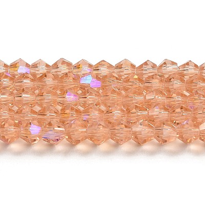 Transparent Electroplate Glass Beads Strands EGLA-A039-T4mm-L15-1
