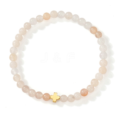 Bohemian Natural Pink Aventurine Round Beads Stretch Bracelets LS-NO3013-1-1