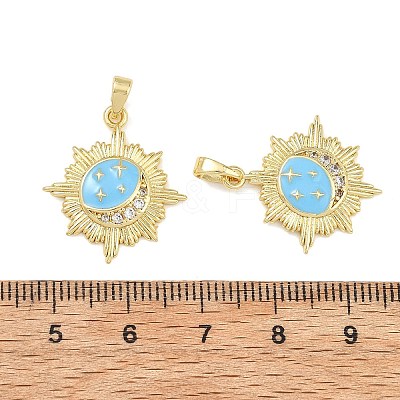 Brass Micro Pave Clear Cubic Zirconia Pendants CU-T001-09G-B-1