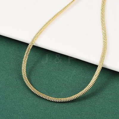Brass Flat Snake Chain Necklace NJEW-R260-01G-1