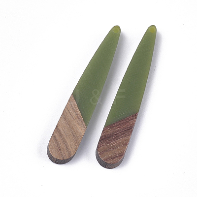 Resin & Walnut Wood Pendants RESI-S358-40G-1