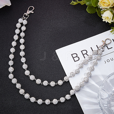 1Pc Polymer Clay Rhinestone Round Beads Trousers Chain AJEW-CY0002-45-1