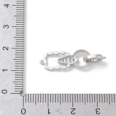 925 Sterling Silver Micro Pave Clear Cubic Zirconia Fold Over Clasps SE-CBAF1B0-02P-1