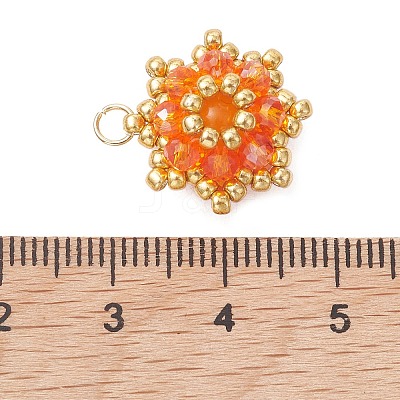 Dyed Natural Malaysia Jade & Electroplate Glass Cluster Beaded Pendants PALLOY-MZ01311-01-1