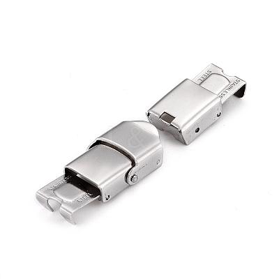 Non-Tarnish Smooth Surface 201 Stainless Steel Watch Band Clasps LS-X-STAS-R063-61-1