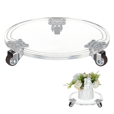 Acrylic Holder Tray for Planter Pots AJEW-WH0166-23B-1