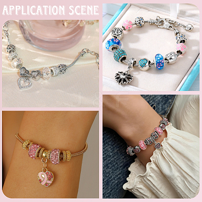 24Pcs 3 Colors Brass European Style Bracelet Making MAK-PA0001-01-1